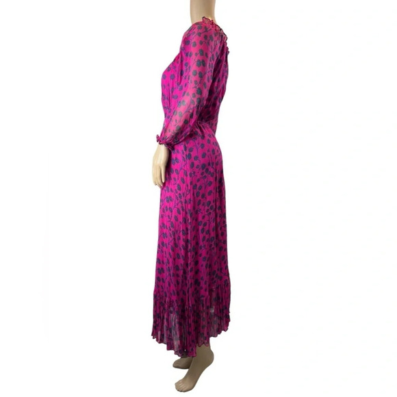 Diane von Furstenberg Womens Dress Silk Pink Berry Size Small - Picture 4 of 16